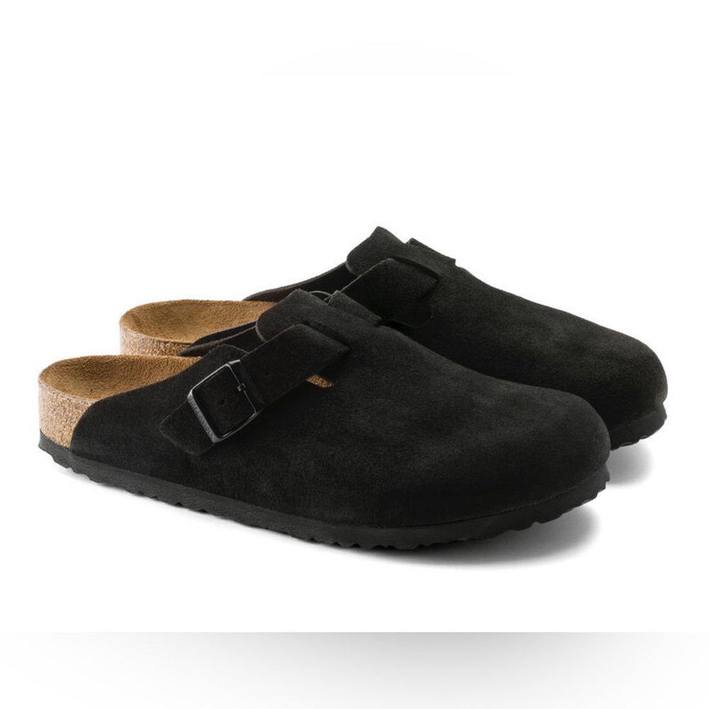 Birkenstock Boston Soft Footbed - Suede - Black - Size 39